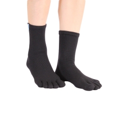 Silk Half Toe Socks Black Small - TOETOE® Socks