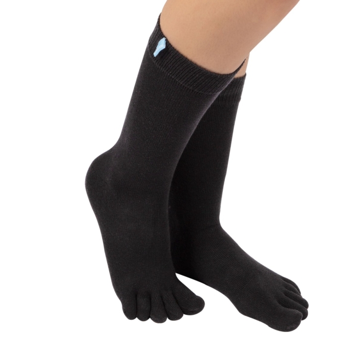 Buy wholesale TOETOE® Outdoor Unisex Wool Mid-Calf Toe Socks - Black