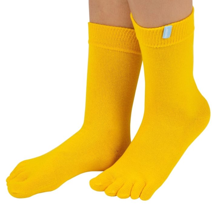 TOETOE® Socks - Mid-Calf Toe Socks Yellow Unisize