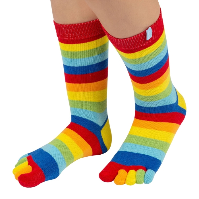 Rainbow Striped Toe Socks