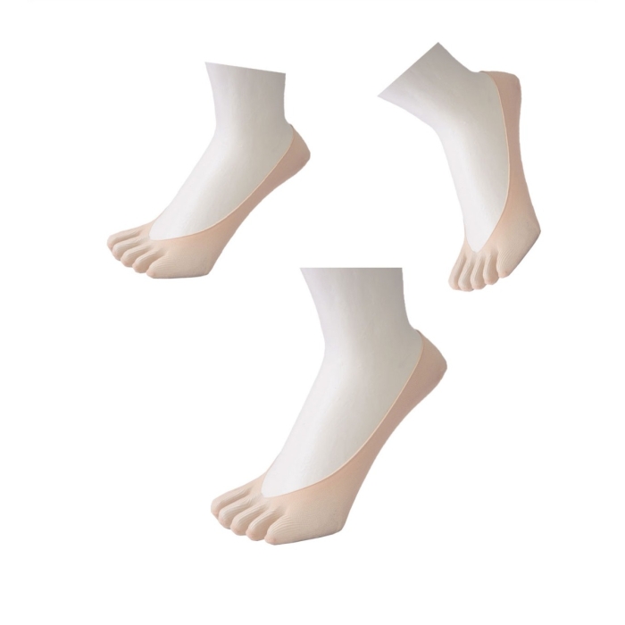 3 Pair Pack - Legwear - Plain Nylon Toe Foot Cover