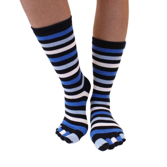 Toetoe Socks Mid Calf Stripy Toe Socks Denim Unisize