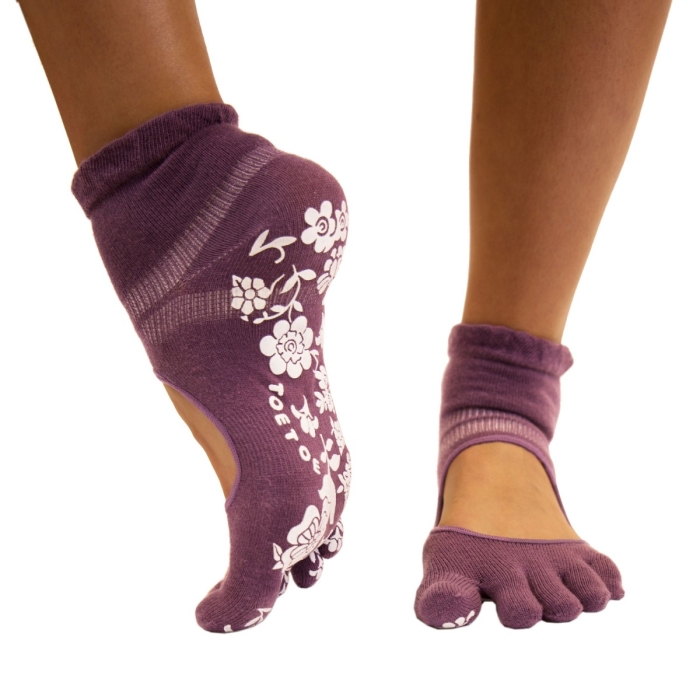 Sock Talk UK Womens Bamboo Yoga Ankle Socks Lilac