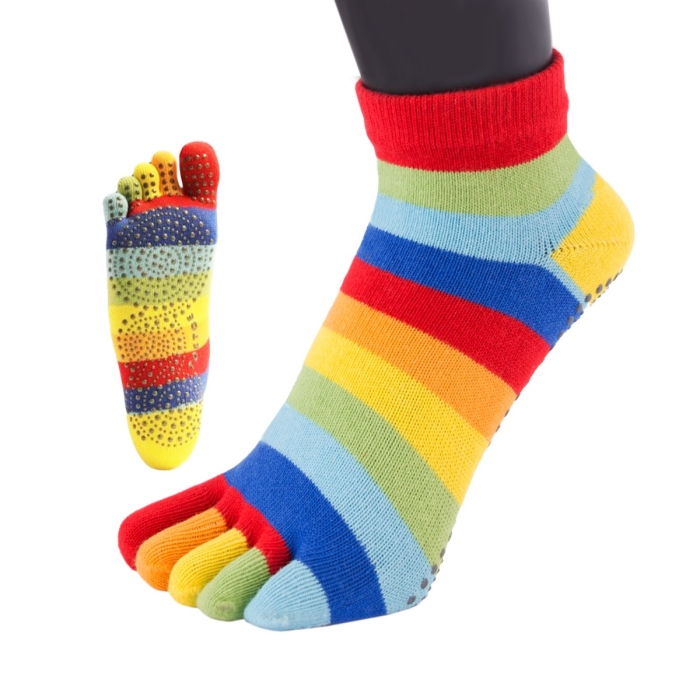 TOETOE® Socks - Anti-Slip Sole Trainer Toe Socks Rainbow