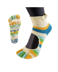 Yoga Socks Non Slip Pilates Massage 5 Toe Socks with Grip 6 COLOURS - UK  SELLER
