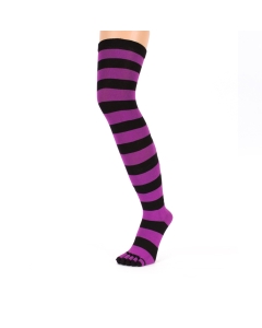 TOETOE Unisex Essential Midcalf Striped Toe Socks - Green