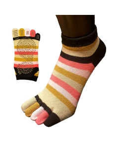 TOETOE Yoga / Pilates Anti-Slip Sole Serene Ankle Cotton Toe Socks Green