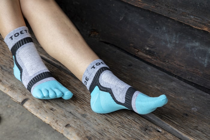 TOETOE Yoga / Pilates Anti-Slip Sole Serene Ankle Cotton Toe Socks Green